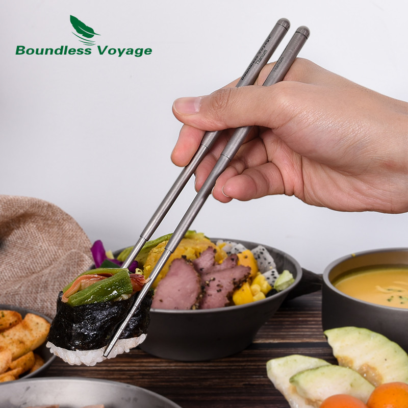 Neierobežota ceļojuma salokāmi teleskopiski titāna irbulīši ceļojumu piknika saliekamie galda piederumi āra Spork kempinga galda piederumu netīrumu komplekts