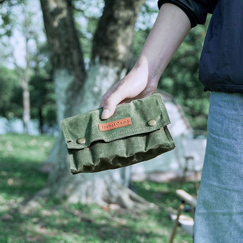 Āra garšvielu pudeļu komplekts Pārnēsājams saliekams vaska audekls Ūdensizturīgs liela ietilpība kempings pārgājieni Bushcraft piknika grila garšvielu maisiņš