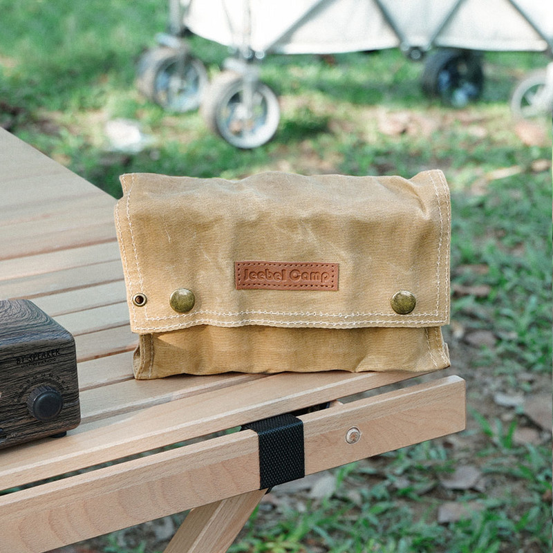 Āra garšvielu pudeļu komplekts Pārnēsājams saliekams vaska audekls Ūdensizturīgs liela ietilpība kempings pārgājieni Bushcraft piknika grila garšvielu maisiņš