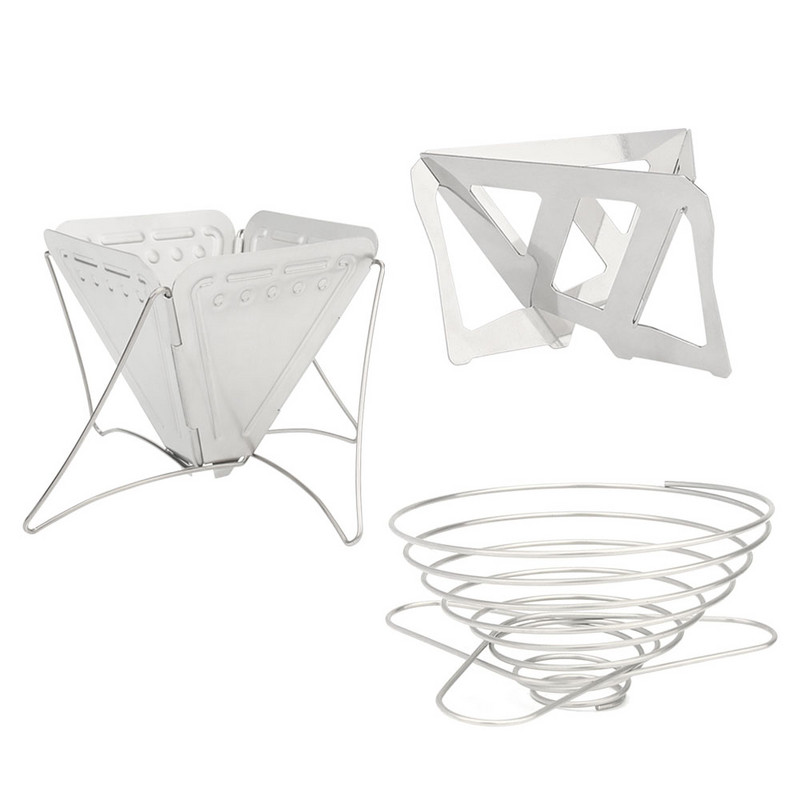 Āra nerūsējošā tērauda kafijas filtru turētājs Atkārtoti lietojami kafijas filtri Pilinātāji Kafijas grozi Kempinga piknika trauki