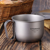 TOMSHOO Titanium Cup āra krūze ar vāku Kafijas tase mugursoma Pārgājieni Kempings Galda piederumi Ceļošana