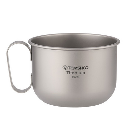 TOMSHOO Titanium Cup āra krūze ar vāku Kafijas tase mugursoma Pārgājieni Kempings Galda piederumi Ceļošana