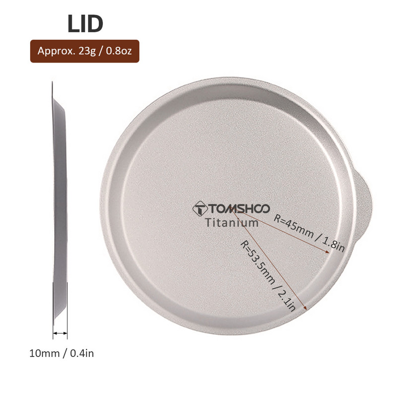 TOMSHOO Titanium Cup āra krūze ar vāku Kafijas tase mugursoma Pārgājieni Kempings Galda piederumi Ceļošana