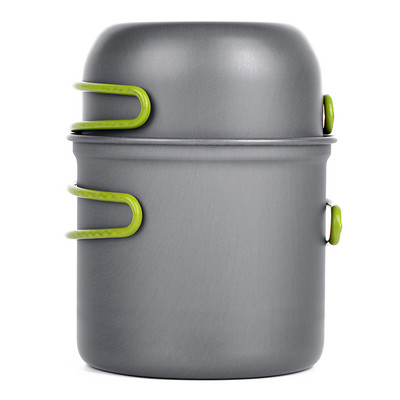 2db/szett Kemping vízforraló rozsdamentes acél főző kanna Kemping edény Hordozható kültéri kemping hátizsákos edény összecsukható fogantyúval