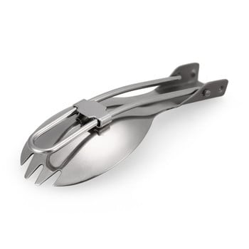 Lixada Titanium Folding Spork Ελαφρύ Εξωτερικό Δείπνο spork Flatware για ταξιδιωτικό κάμπινγκ Σακίδιο πλάτης