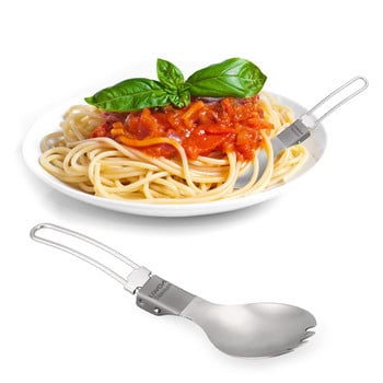 Lixada Titanium Folding Spork Ελαφρύ Εξωτερικό Δείπνο spork Flatware για ταξιδιωτικό κάμπινγκ Σακίδιο πλάτης