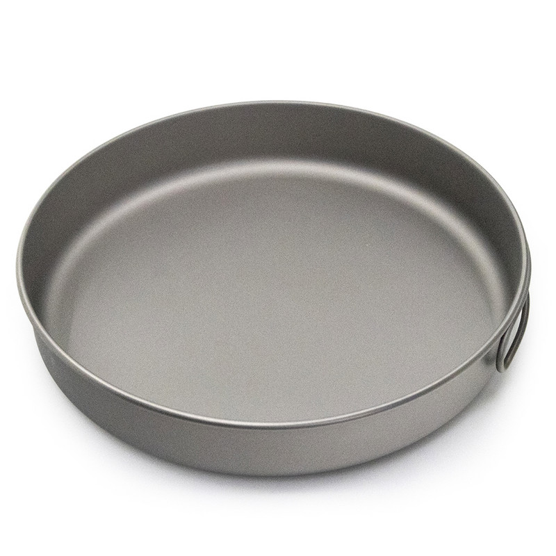 1000ml Camping Titanium Pan Ultralight Titāna cepešpannas bļoda āra galda piederumi Virtuves piederumi Pārgājienu piknikam gatavošanas panna