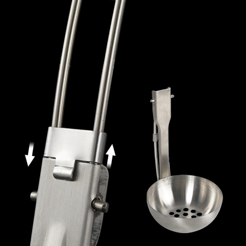 Välimatkalauanõud Kokkupandav lusikaga supikulp roostevabast terasest Kulumiskindel kaasaskantav toiduvalmistamislusikas riista lusikas