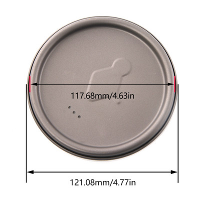 TOAKS Universālais titāna krūzes vāks Titāna kempinga katla vāks krūzes vāks Titāna vāks krūzes krūzes katlam.