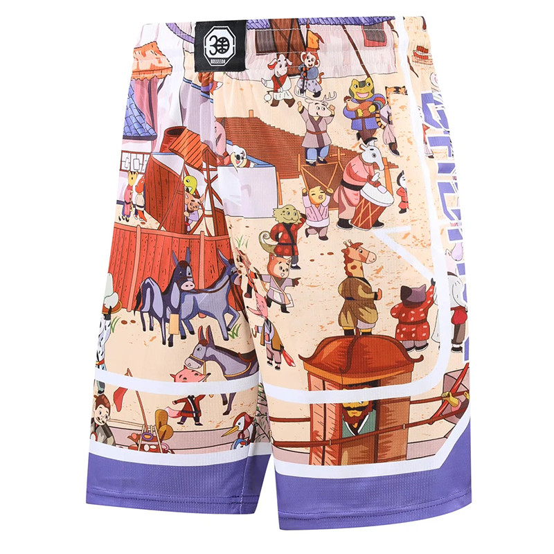 Vasaras šorti 3D drukāšana Basketbola šorti Treniņi Skriešana Sporta šorti Brīvi Sporta Īsi pantalones cortos hombre