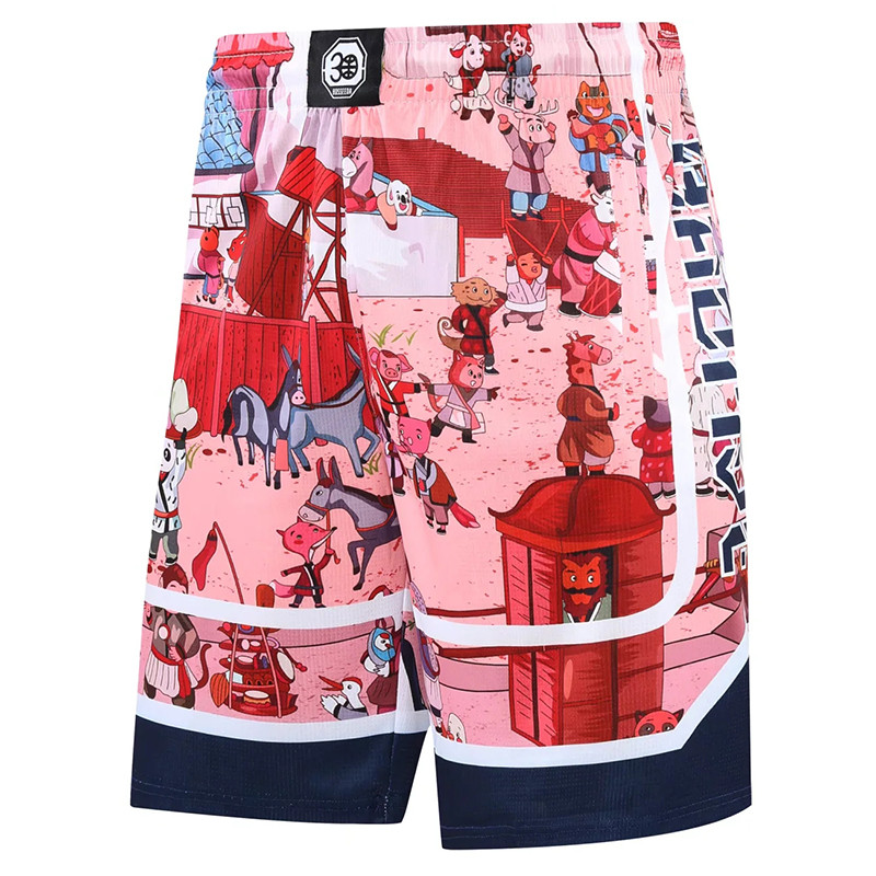 Vasaras šorti 3D drukāšana Basketbola šorti Treniņi Skriešana Sporta šorti Brīvi Sporta Īsi pantalones cortos hombre