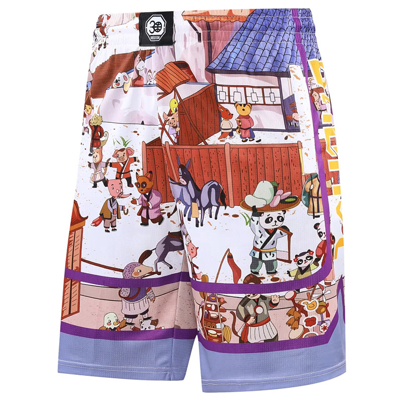 Vasaras šorti 3D drukāšana Basketbola šorti Treniņi Skriešana Sporta šorti Brīvi Sporta Īsi pantalones cortos hombre