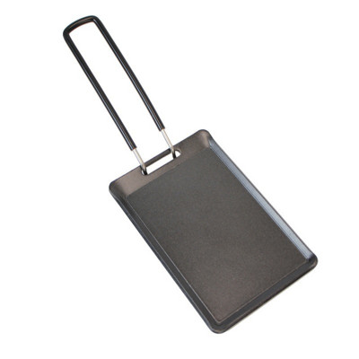 Nelipni kepsninės lėkštė kvadratinė kepsnių lėkštė kepsnys lauko stovyklavimui Nešiojama grynos geležies kepimo lėkštė