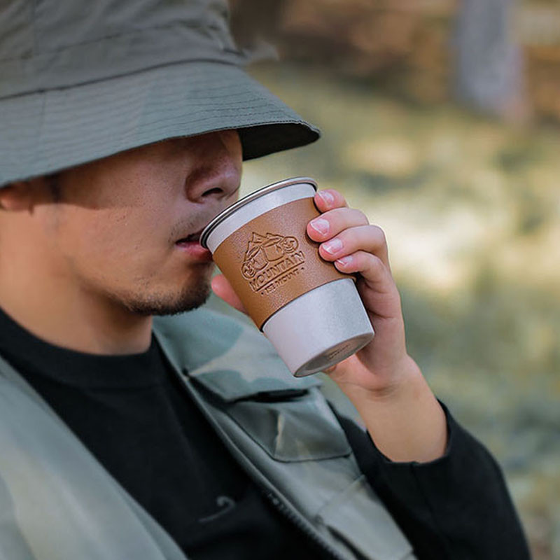 350 ml-es rozsdamentes acél kávéscsésze készlet Hordozható, tartós söröskorsó hőálló kültéri utazási kemping meleg hideg vizes tea tejcsésze