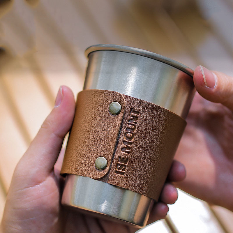 350 ml-es rozsdamentes acél kávéscsésze készlet Hordozható, tartós söröskorsó hőálló kültéri utazási kemping meleg hideg vizes tea tejcsésze