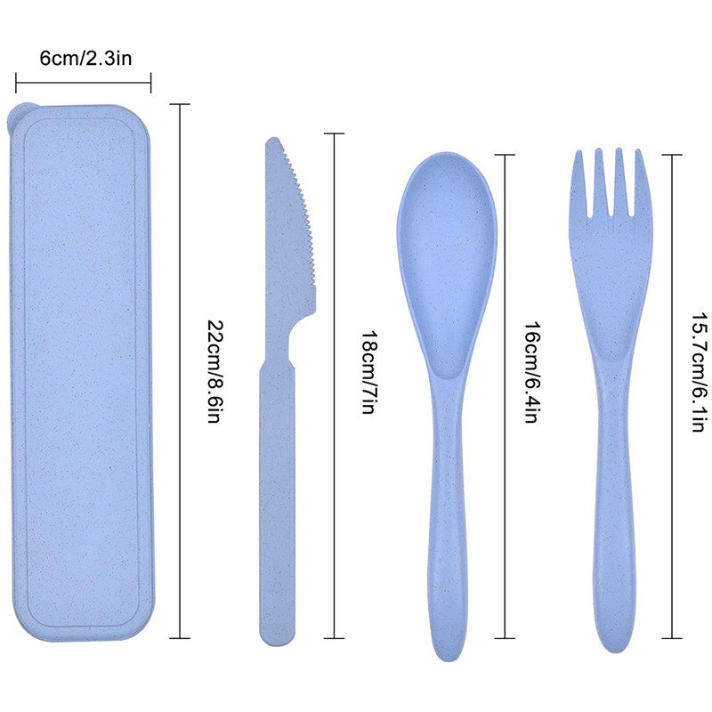 Kaasaskantav plastikust reisisöögiriistade komplekt koos ümbrisega matkapikniku jaoks Korduvkasutatavad lusikakahvlite komplektid väligrillidele Cartravel lauanõude jaoks