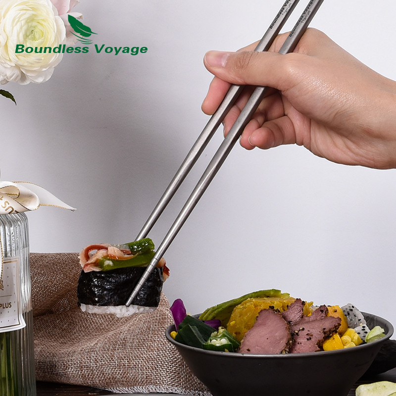 Beribės kelionės titano stalo reikmenys stovyklavimo šaukštai šakutės lazdelės rinkinys itin lengvi lauko stalo įrankiai, skirti žygiams iškylose