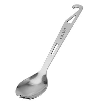 Lixada από ανοξείδωτο ατσάλι Spork Long Handle Spork με ανοιχτήρι μπουκαλιών Ελαφρύ πλάκες για δείπνο σε εξωτερικούς χώρους Spork για ταξιδιωτικό κάμπινγκ