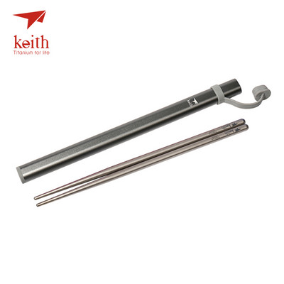 Keith Titanium Maisto lazdelės Lauko stalo reikmenys Kinietiškos lazdelės stovyklavimui iškylai Keliaujančios kvadratinės lazdelės Ti5622 Ti5822