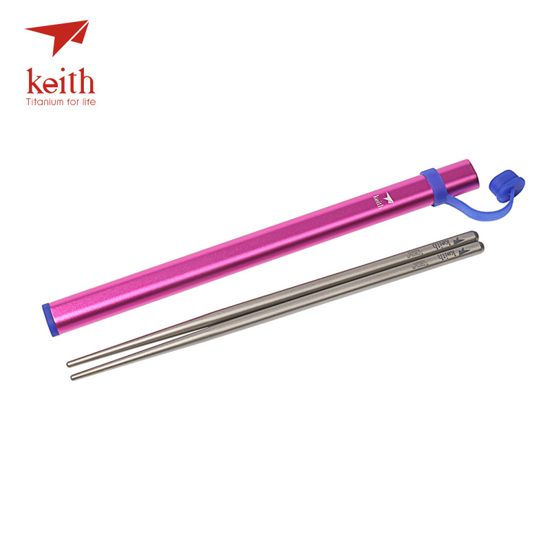 Keith Titanium Maisto lazdelės Lauko stalo reikmenys Kinietiškos lazdelės stovyklavimui iškylai Keliaujančios kvadratinės lazdelės Ti5622 Ti5822