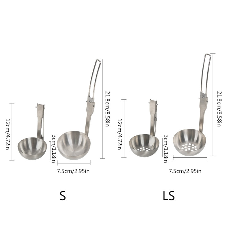 Salokāma karote Pārnēsājami kempinga galda piederumi (304) Nerūsējošā tērauda karote ceļojumiem brīvā dabā Galda piederumi Pārgājieni Izdzīvošanas kempings