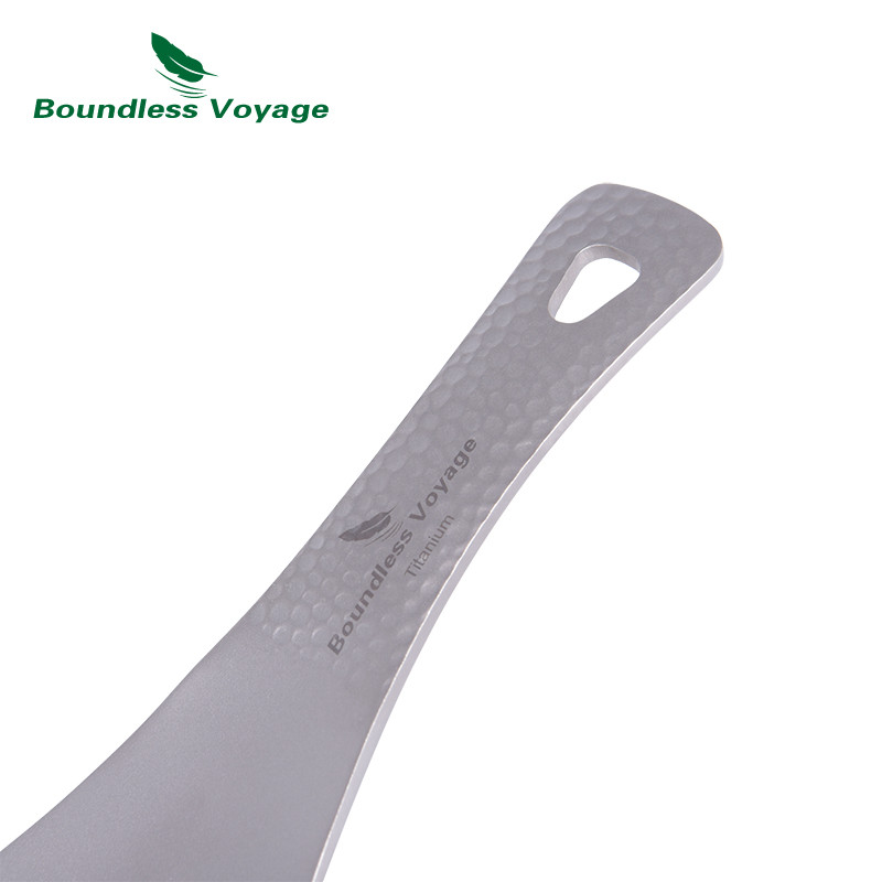 Beribis kelionės titaninis ryžių šaukštas lauko stovyklavietėje buitinis ryžių kastuvas semtuvas virimo rinkinys trumpa mentelė, sustorinta