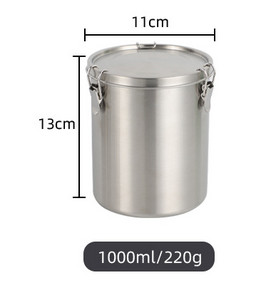 520/1000/1600/2500 ml nerūsējošā tērauda uzglabāšanas tvertne, noslēgta tējas tvertne virtuvei Vienkārša uzglabāšanas tvertne, graudu tvertne