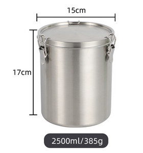 520/1000/1600/2500 ml nerūsējošā tērauda uzglabāšanas tvertne, noslēgta tējas tvertne virtuvei Vienkārša uzglabāšanas tvertne, graudu tvertne