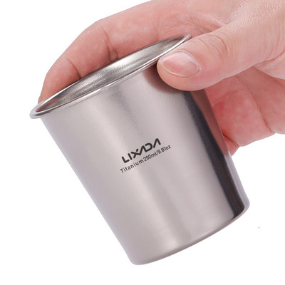 Lixada 290ml viegls titāna alus kauss sulas tējas krūze kempinga kauss āra kempingam pārgājieniem mugursomas piknikam