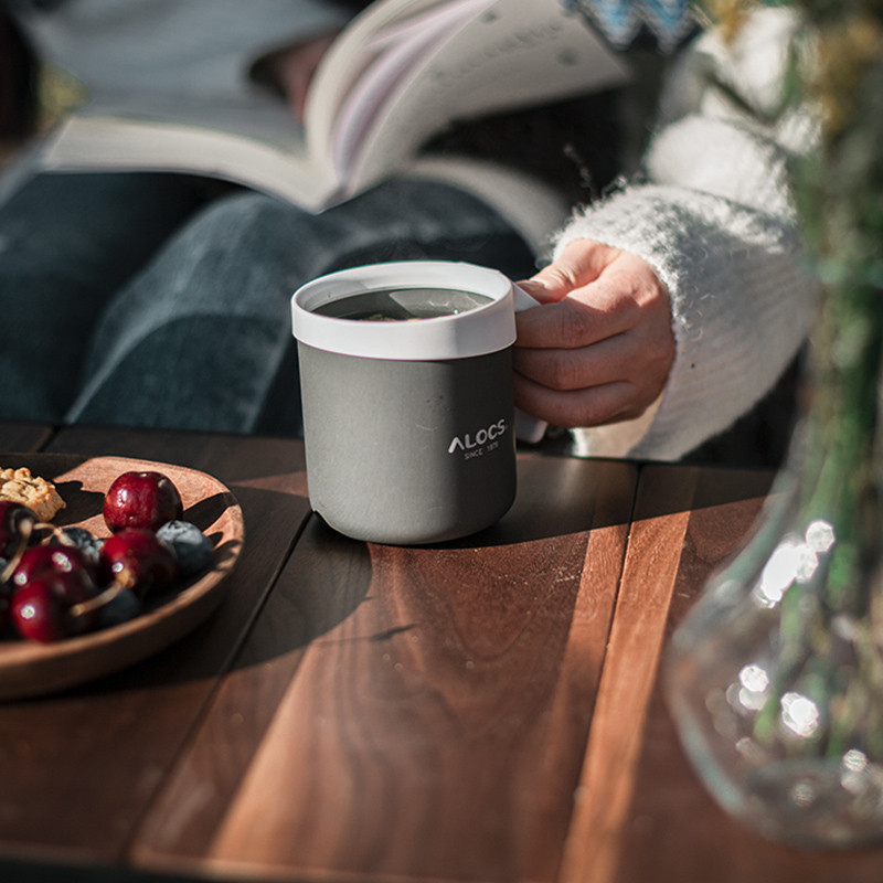 Alocs TW-414 kültéri hordozható 400 ml alumínium ötvözet kemping vizes csésze bögre kávés csésze teáscsésze sörtejhez túrázás hátizsákkal