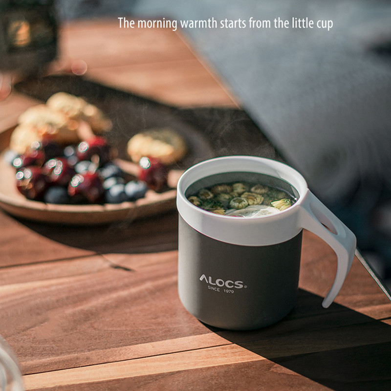 Alocs TW-414 kültéri hordozható 400 ml alumínium ötvözet kemping vizes csésze bögre kávés csésze teáscsésze sörtejhez túrázás hátizsákkal