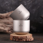 125 ml-es tiszta titán kétrétegű teáscsésze, hőálló, egészséges mini kávésbögre kempingezéshez túrázáshoz hátizsákkal Otthoni iroda