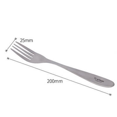 Tiartisan titano šakutės šaukštas Lengvas stalo reikmenų šaukštas lauko stovyklavimui žygiams Kelionei iškylai Vakarietiški desertiniai stalo įrankiai