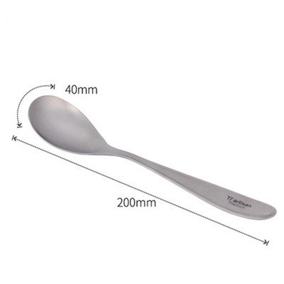 Tiartisan titano šakutės šaukštas Lengvas stalo reikmenų šaukštas lauko stovyklavimui žygiams Kelionei iškylai Vakarietiški desertiniai stalo įrankiai