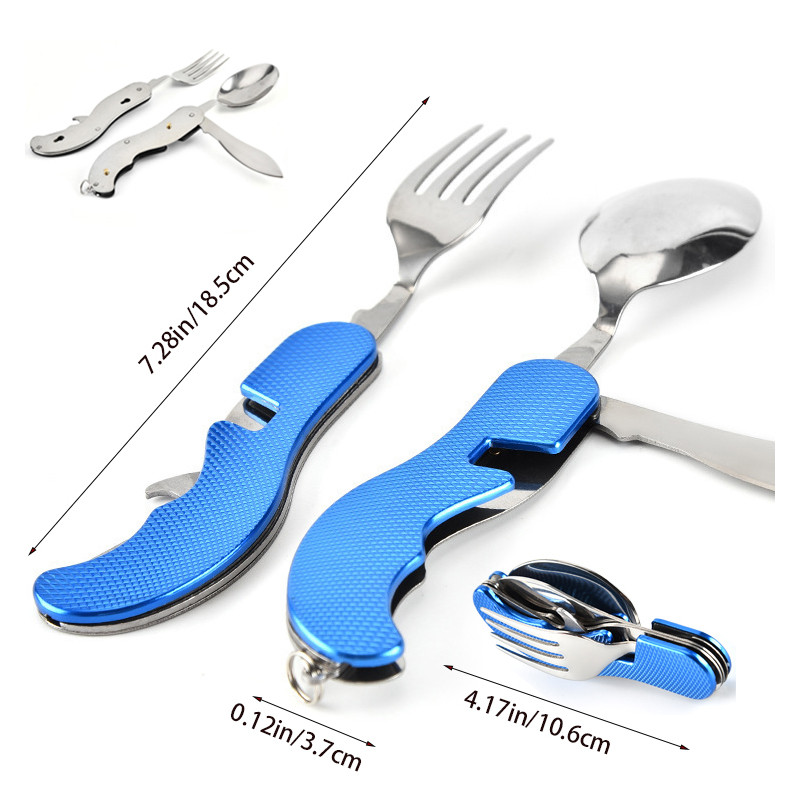 Utazási evőeszközök Rozsdamentes acél Összecsukható evőeszközök Kemping Villa Kés Túlélő Evőeszközök Turisztikai Kanál Kemping Evőeszközök Kések Főzés