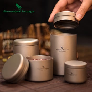 Βάζο τσαγιού χωρίς όρια Voyage Titanium Mini Size Tea Canister Εξαιρετικά ελαφρύ φορητό βαζάκι από κασσίτερο για χαλαρό τσάι, καφέ, μπαχαρικά, φασόλια, ζάχαρη