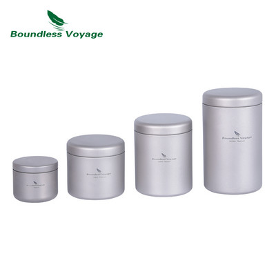 Βάζο τσαγιού χωρίς όρια Voyage Titanium Mini Size Tea Canister Εξαιρετικά ελαφρύ φορητό βαζάκι από κασσίτερο για χαλαρό τσάι, καφέ, μπαχαρικά, φασόλια, ζάχαρη