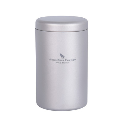 Neierobežota Voyage titāna tējas burka mini izmēra tējas kārba Īpaši viegla pārnēsājama skārda burka beramajai tējai, kafijai, garšvielām, pupiņām, cukuram