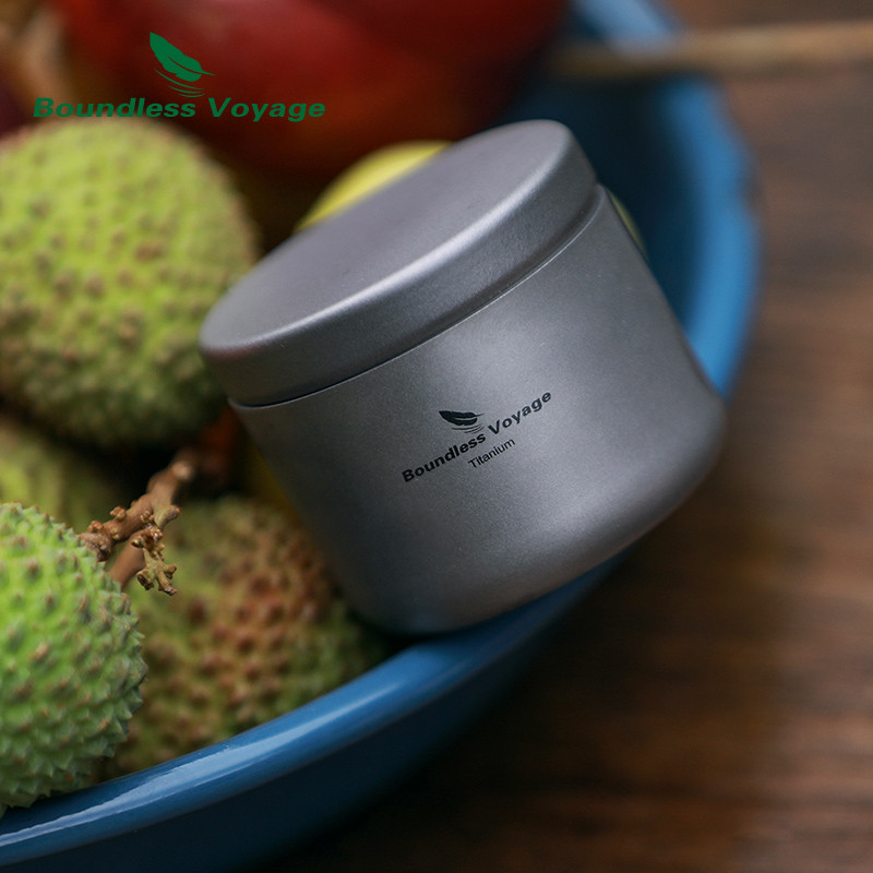 Neierobežota Voyage titāna tējas burka mini izmēra tējas kārba Īpaši viegla pārnēsājama skārda burka beramajai tējai, kafijai, garšvielām, pupiņām, cukuram