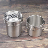 Komplekts ar 2 sakraujamām kempinga krūzēm nerūsējošā tērauda kempinga krūzes kafijas krūze ar salokāmu rokturi āra makšķerēšanai