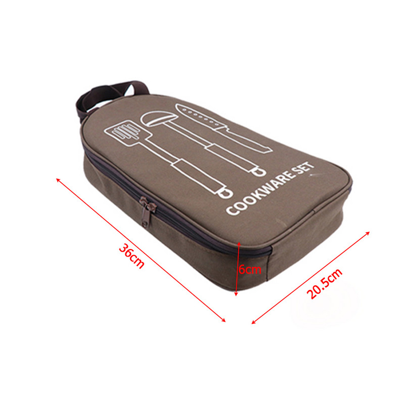 Lauko stovyklavietės virtuvės reikmenų maišelis maisto ruošimo reikmenų organizatorius virtuvės reikmenų laikymo krepšys, nešiojamas kelioninis kepsninės indų maišelis