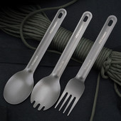 Φορητό Υπερελαφρύ Titanium Spork Επιτραπέζιο πιρούνι Υπαίθριο Πιρούνι Κάμπινγκ Κουτάλι Πεζοπορίας Πικ-νικ Ελαφρύ Σπίτι Μαγειρικά σκεύη