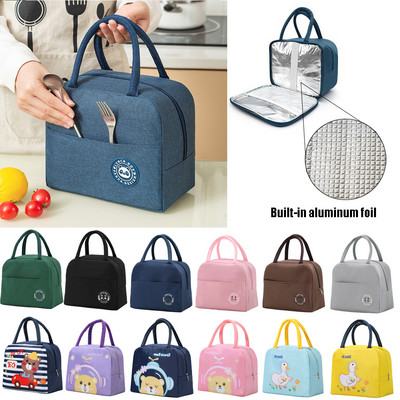 Portable Insulated Lunch Bag Cooler Bag Waterproof Oxford Ice Pack Lunch Box Camping Picnic Bag Camping Supplies Thermal Bag