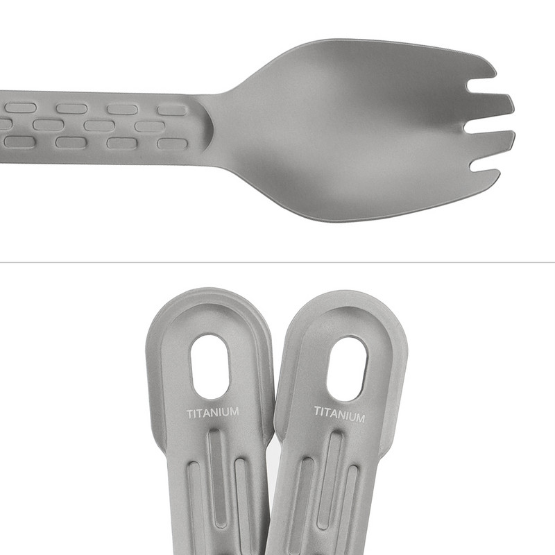 Desszert saláta villa kanál titán étkészlet piknik edények kanál villa kültéri kemping kellékek