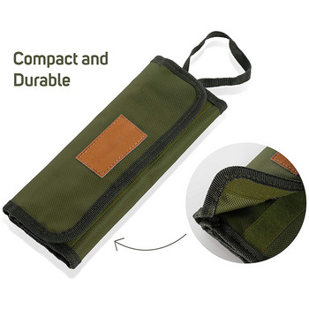 Τσάντα αποθήκευσης μαχαιροπήρουνων Camping εξωτερικού χώρου Φορητή τσάντα σε ρολό πουγκί Μαχαιροπήρουνα αποθήκευσης Αδιάβροχη θήκη για πιρούνια κουτάλια τσοπ ξυλάκι