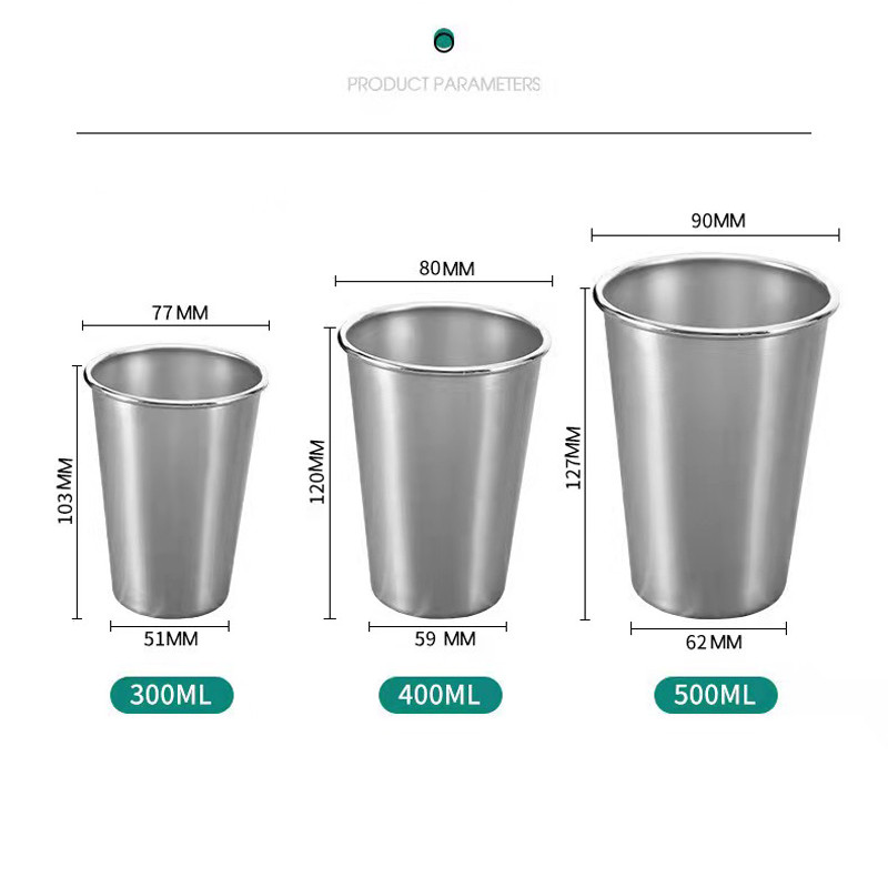 4 ΤΕΜ/Παρτίδα 10-16 oz Σετ επιτραπέζια σκεύη για κάμπινγκ εξωτερικού χώρου, δερμάτινη θήκη από ανοξείδωτο ατσάλι, ποτήρια πόσιμου, φλιτζάνι κρύου ποτού