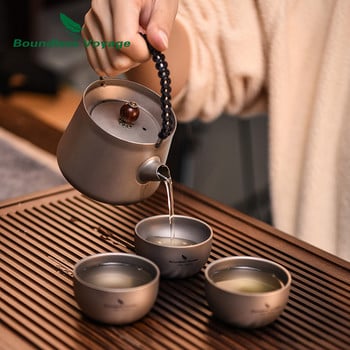 Boundless Voyage Titanium Double Wall Cup Mini Tea Cup Sake Cup Κούπα για υπαίθριο κάμπινγκ Φλιτζάνια καφέ Ελαφρύ ποτό 40ml