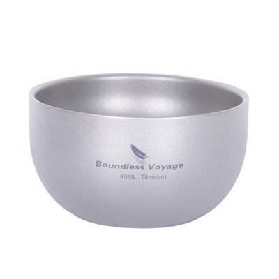 Boundless Voyage Titanium Double Wall Cup Mini Arbatos puodeliai Sake Puodelis Lauko Kempingo Puodelis Kavos Puodeliai Lengvi gėrimai 40ml