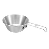 Összehajtható fogantyús tál kültéri kemping piknik túrázás élelmiszer konténer tábor hordozható rozsdamentes acél csésze étkészlet túrakellékek