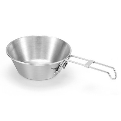 Összehajtható fogantyús tál kültéri kemping piknik túrázás élelmiszer konténer tábor hordozható rozsdamentes acél csésze étkészlet túrakellékek